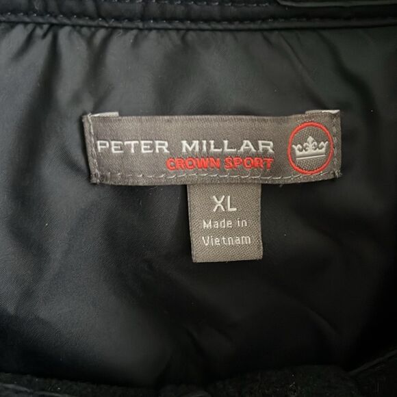 Peter Millar Pullover 1/2 zip Black Cameron Hybrid fleece The Clint Sz XL - Picture 4 of 9